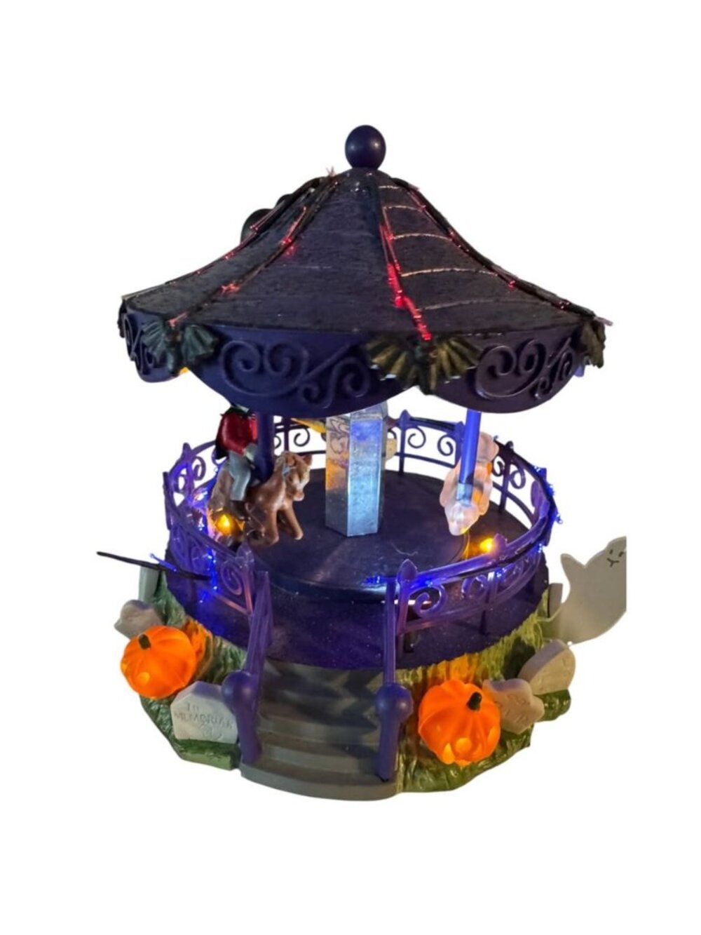 Halloween Animated Light-Up Carousel Spooky Pumpkins VIDEO